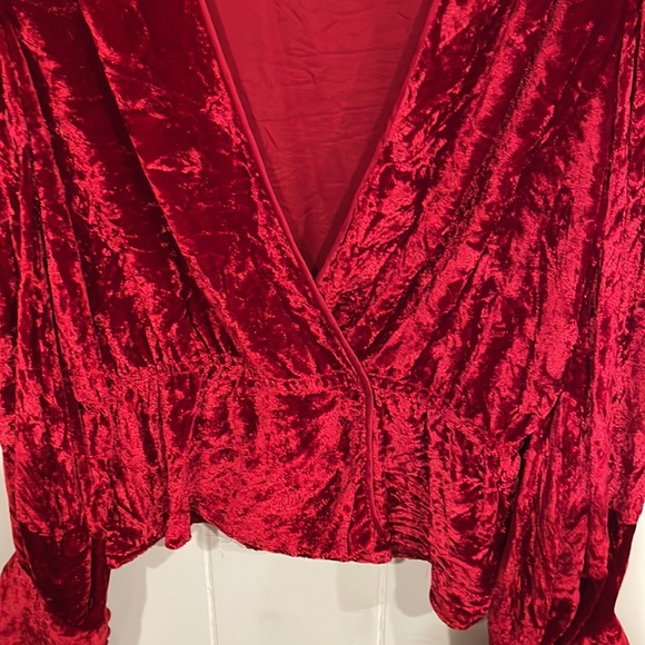 Vintage Red Velvet Top + Scarf and Skirt/Liner - Picture 8 of 16